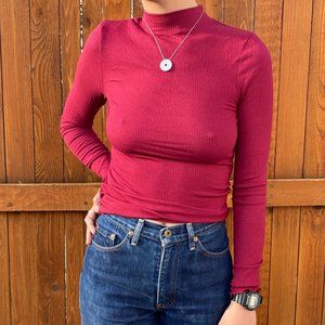 BP Maroon Mock Turtleneck